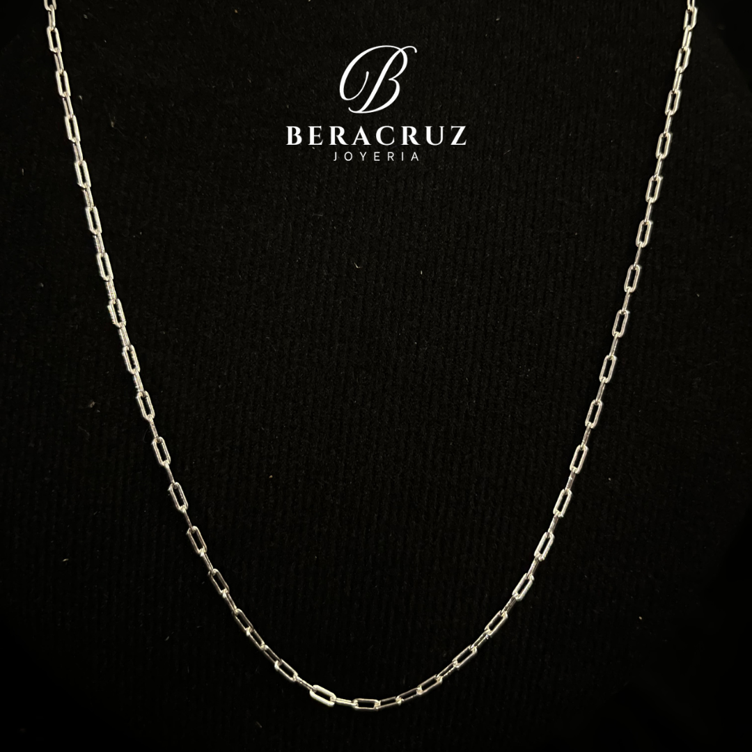 Cadena Eslabón alargado Plata nacional 925