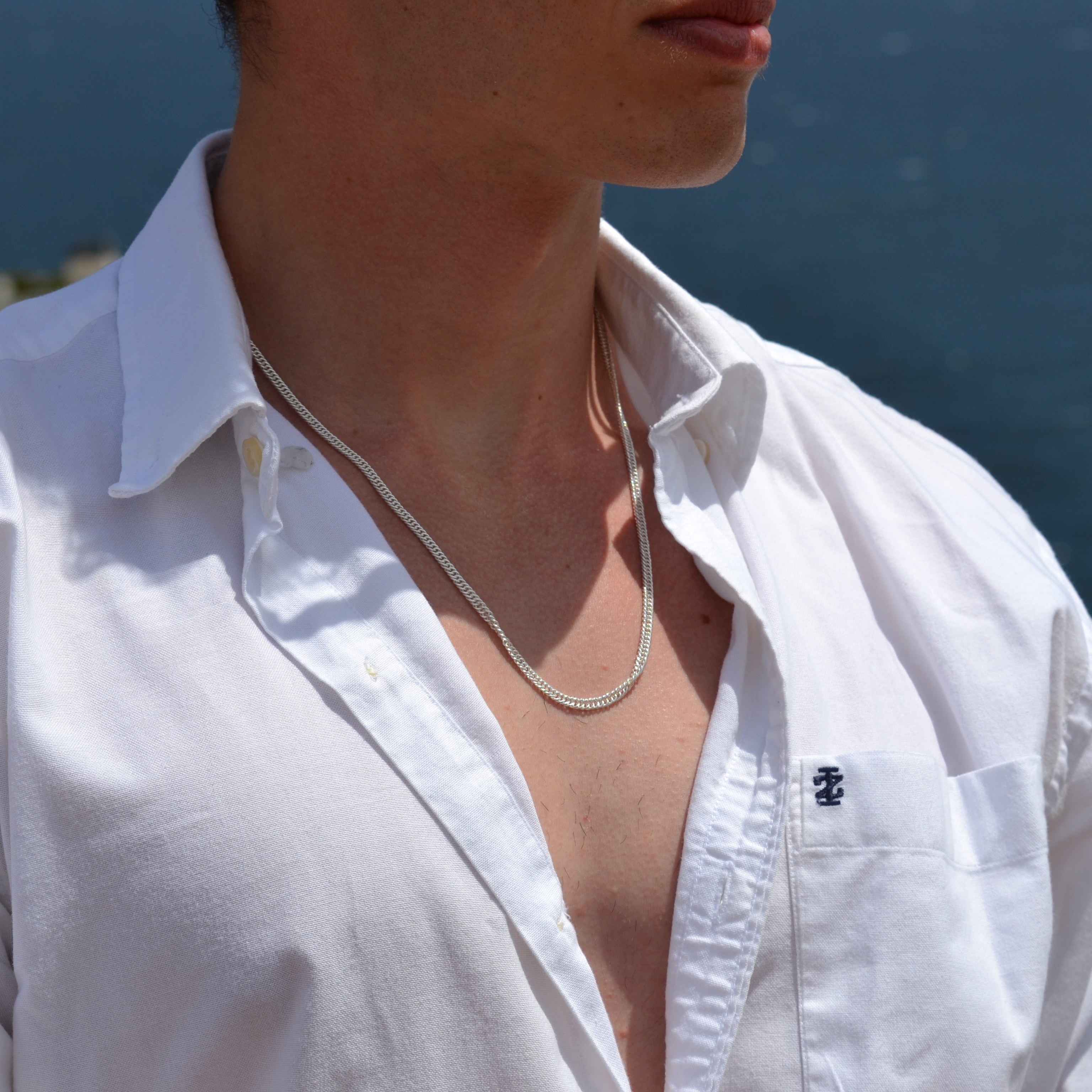 Cadena Estilo Escama eslabones Plata nacional 925