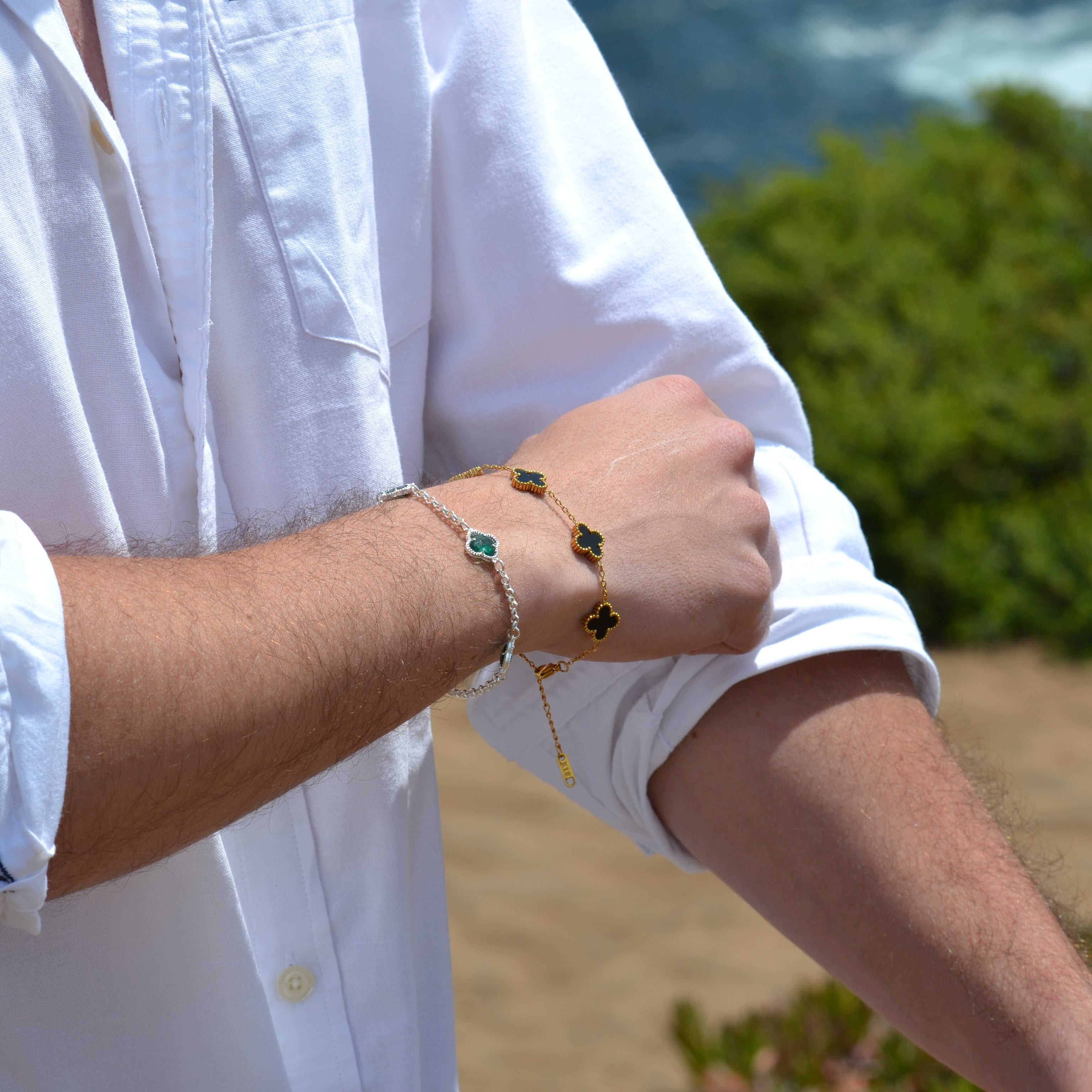 Pulsera Black trébol