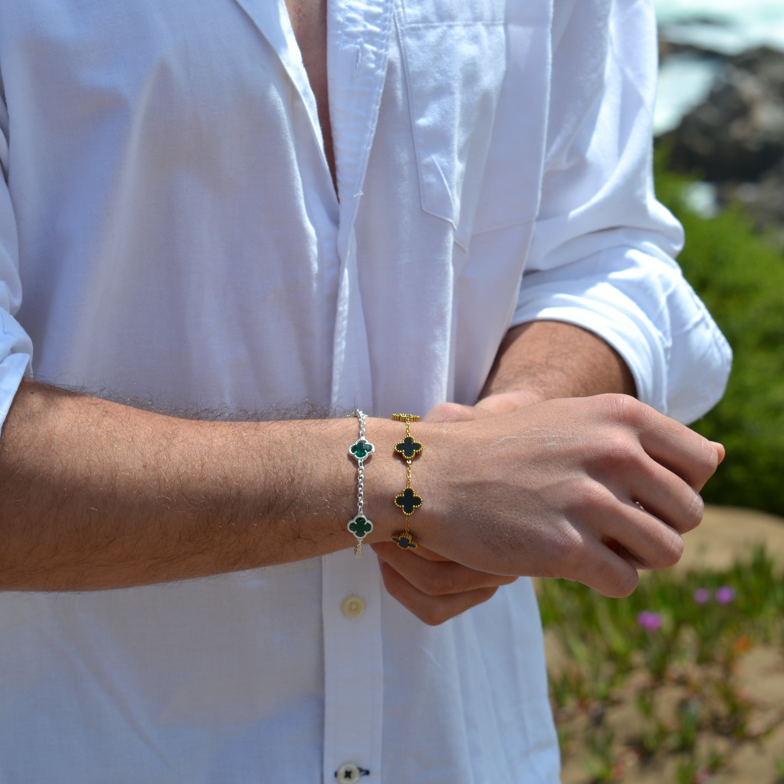 Pulsera Black trébol