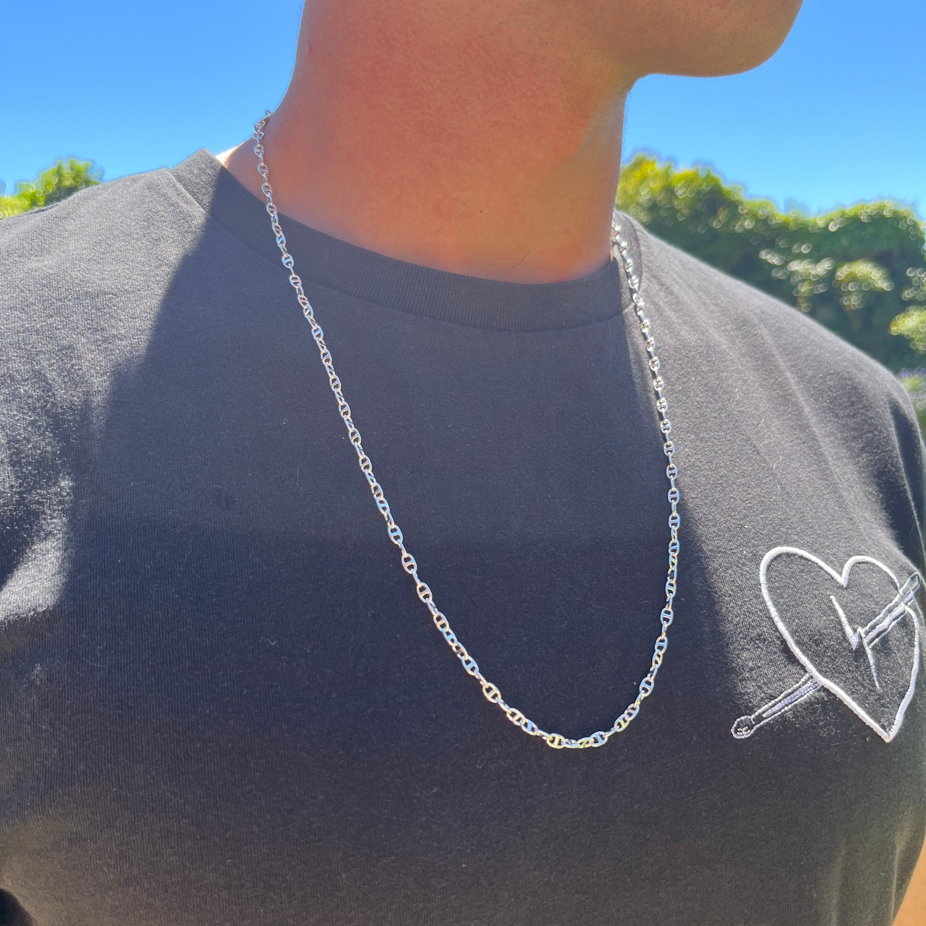 Cadena Eslabón "Gucci" Plata nacional 925